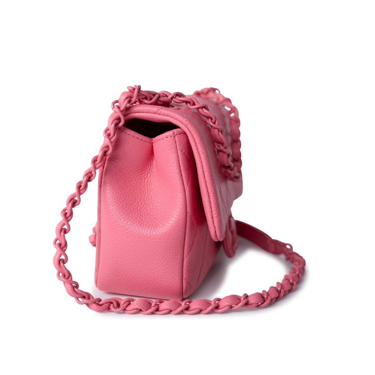 Pink Caviar Quilted Incognito Square Flap Bag