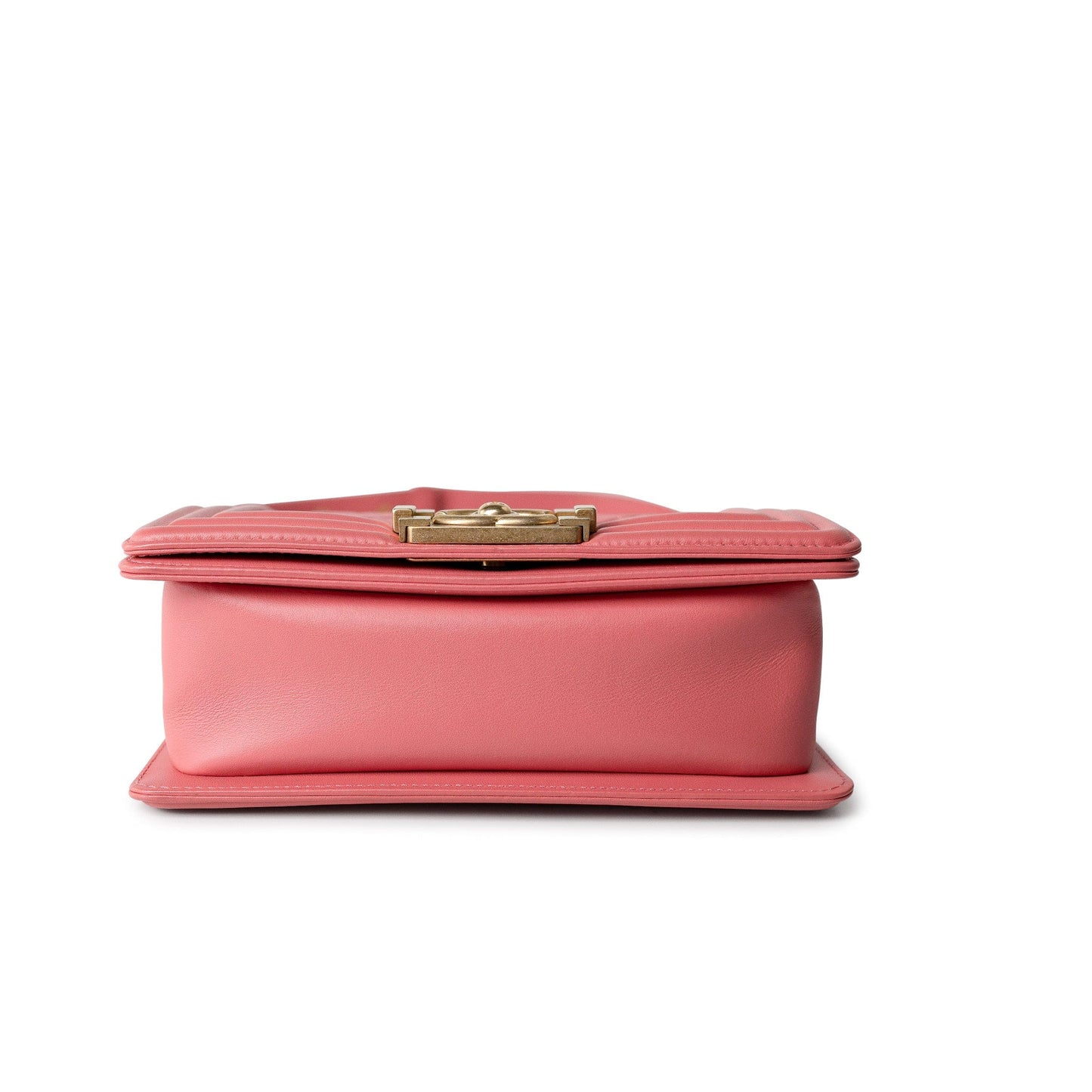 Pink Lambskin Quilted Small Boy Bag Aged Gold Hardware