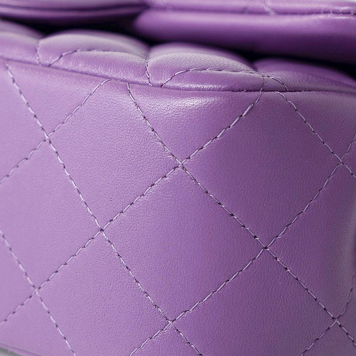 22s Purple Lambskin Quilted Mini Rectangular Single Flap