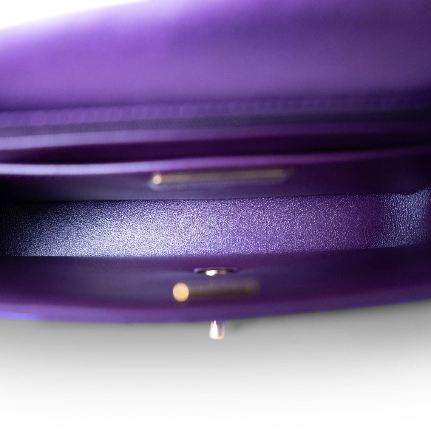 24C Shiny Purple Calfskin Quilted Flap Bag & Coin Purse