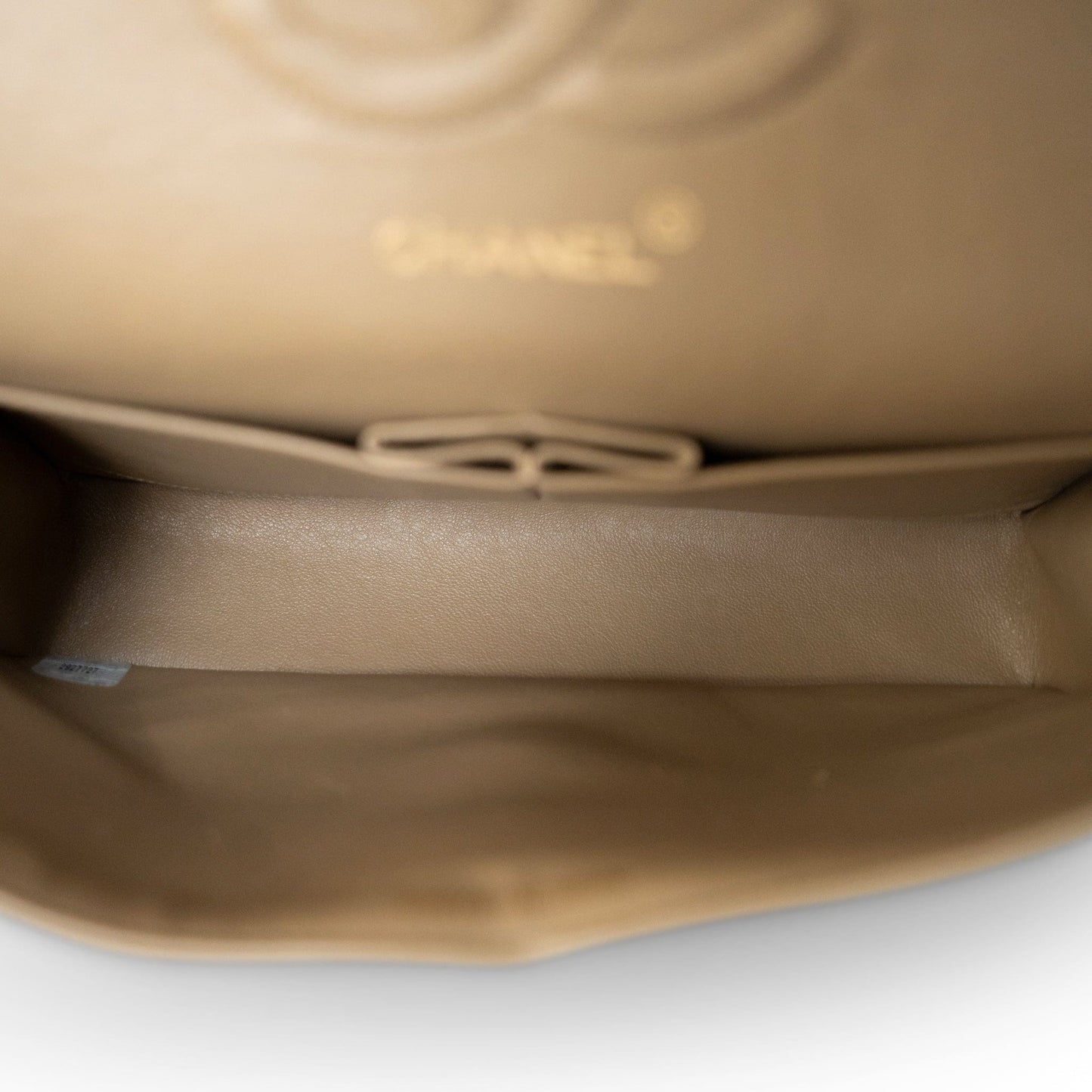 Vintage Dark Beige Classic Flap Medium Gold Hardware