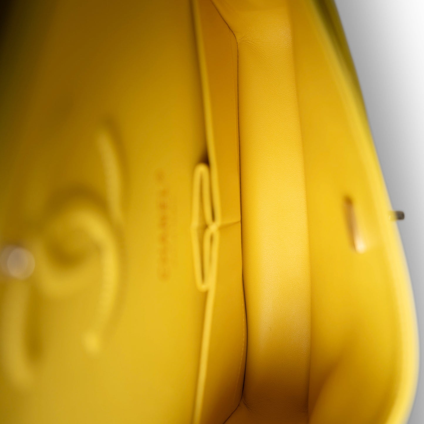 Yellow Caviar Quilted Classic Flap Medium Light Gold Hardware