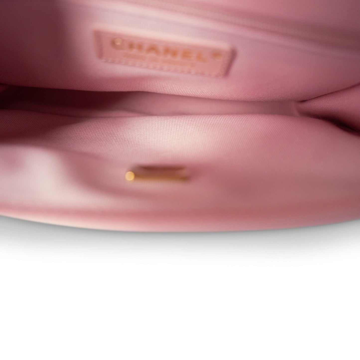 22K Pink Caviar Quilted School Memory Top Handle Flap Aged Gold Hardware