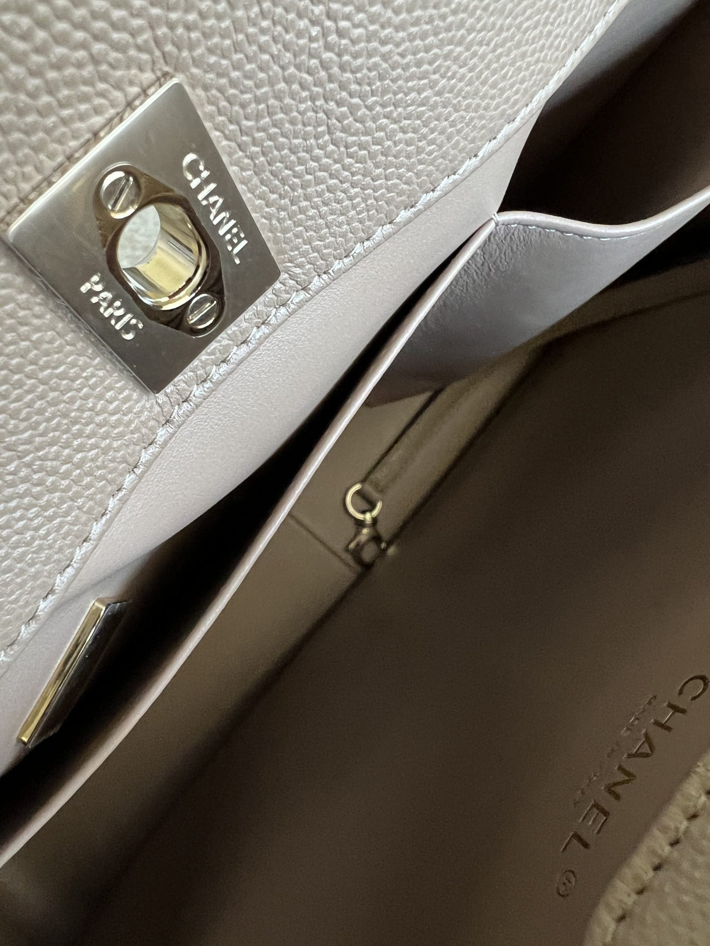 22A Dark Beige Caviar Quilted Shopping tote Large LGHW