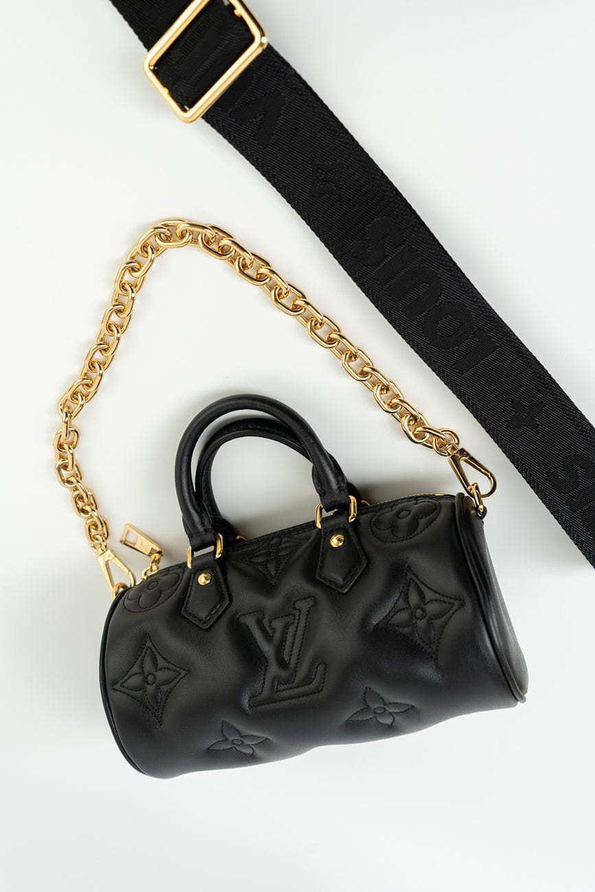 Louis Vuitton Black Monogram Calfskin Leather Papillon BB Bag
