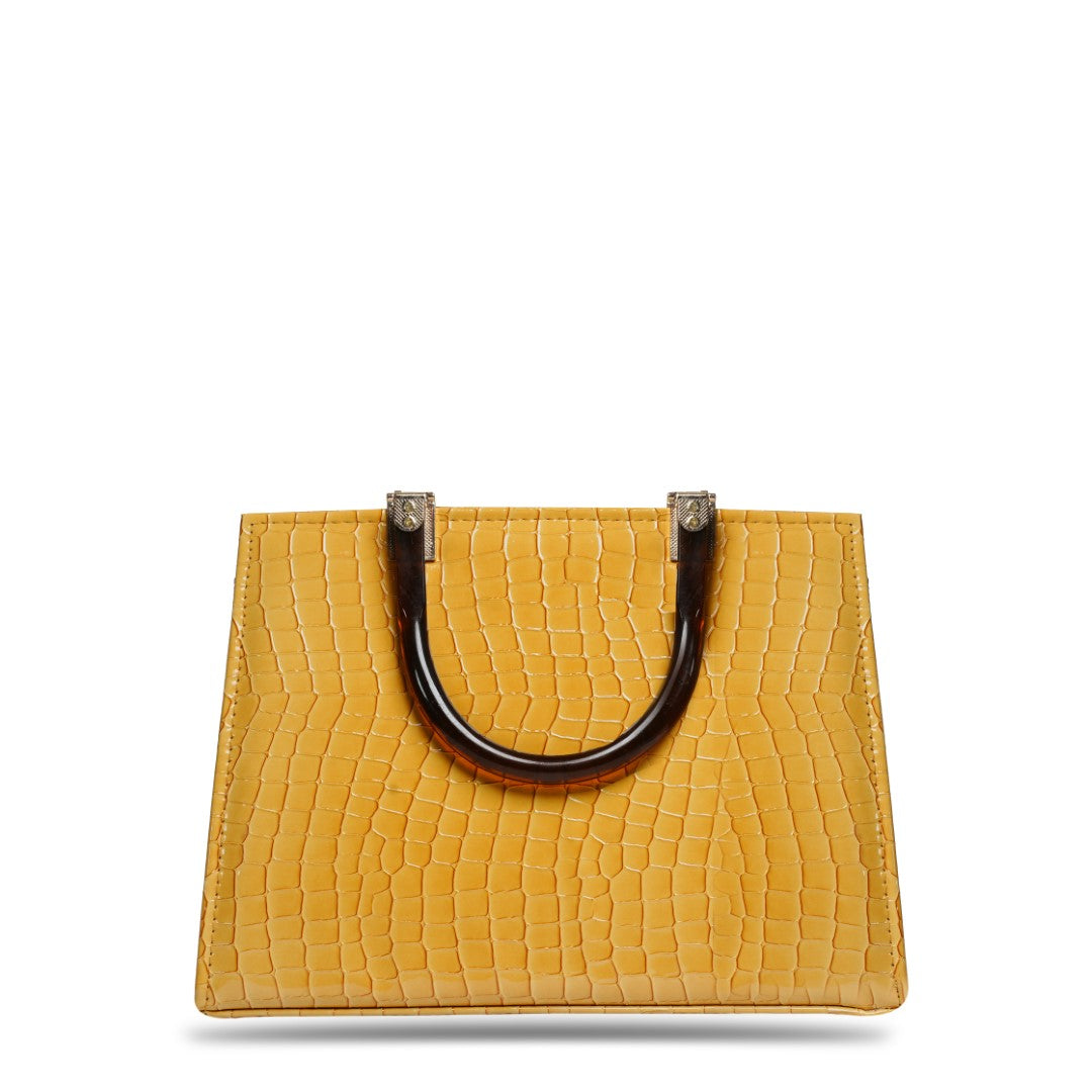 Mustard Candy Bag With Acrylic Handle