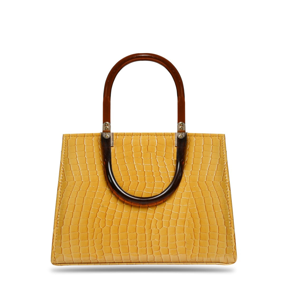 Mustard Candy Bag With Acrylic Handle