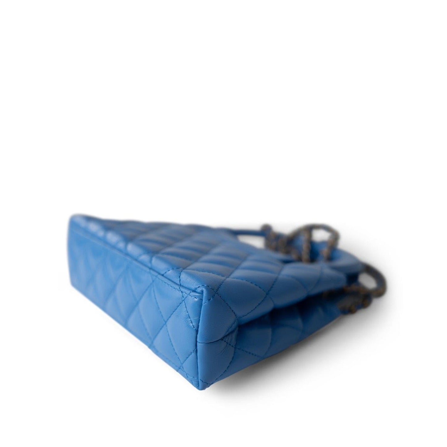 24P Blue Nano Kelly Shopper Aged Gold Hardware