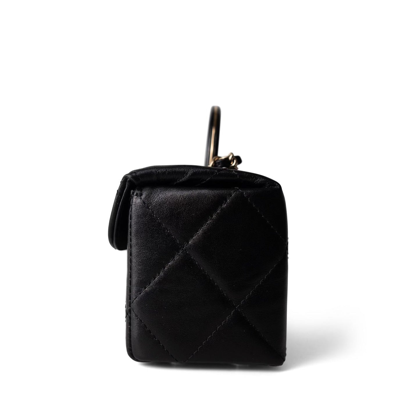 23k Black Shiny Mini Box Bag Vanity LGHW