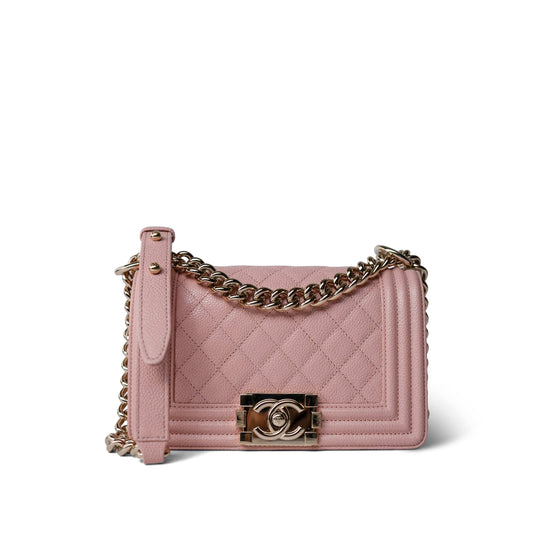 Pink Nude / Pink Clair Boy Bag Small Caviar Quilted LGHW