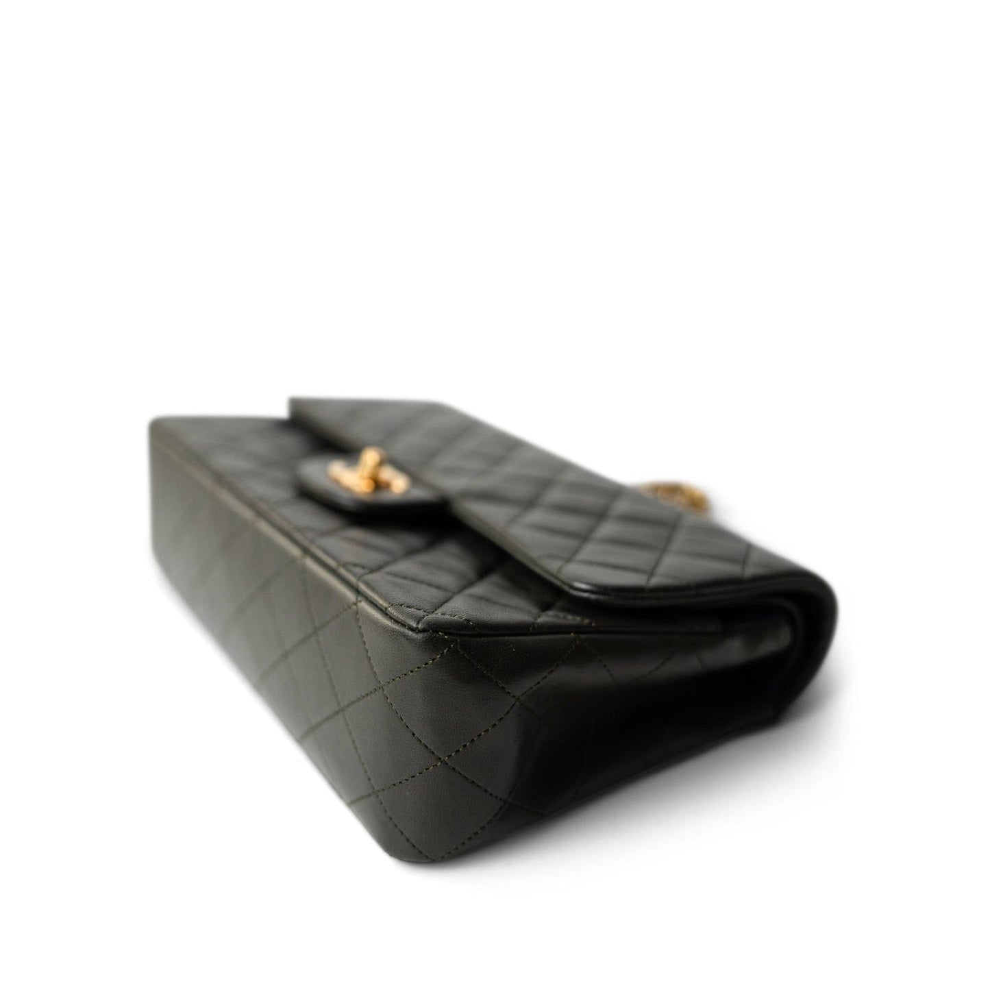 Vintage Green/Grey Lambskin Quilted Classic Flap Medium GHW