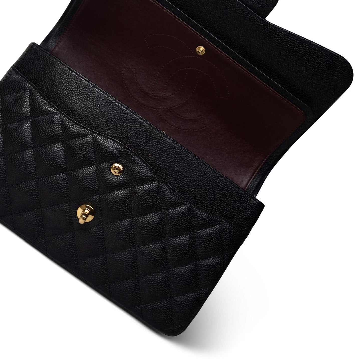 Black Caviar Quilted Jumbo Classic Flap Gold Hardware