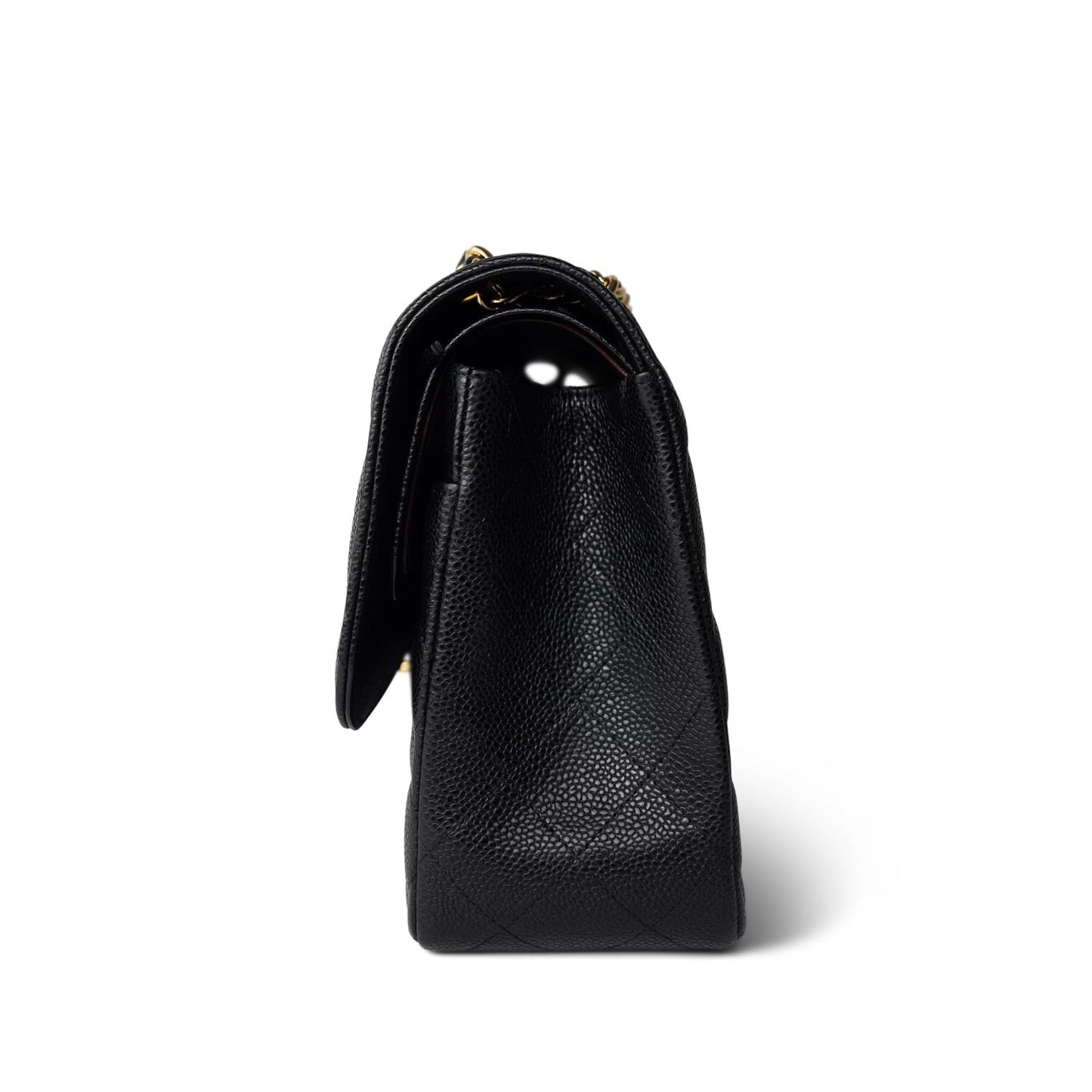 Black Caviar Quilted Jumbo Classic Flap Gold Hardware