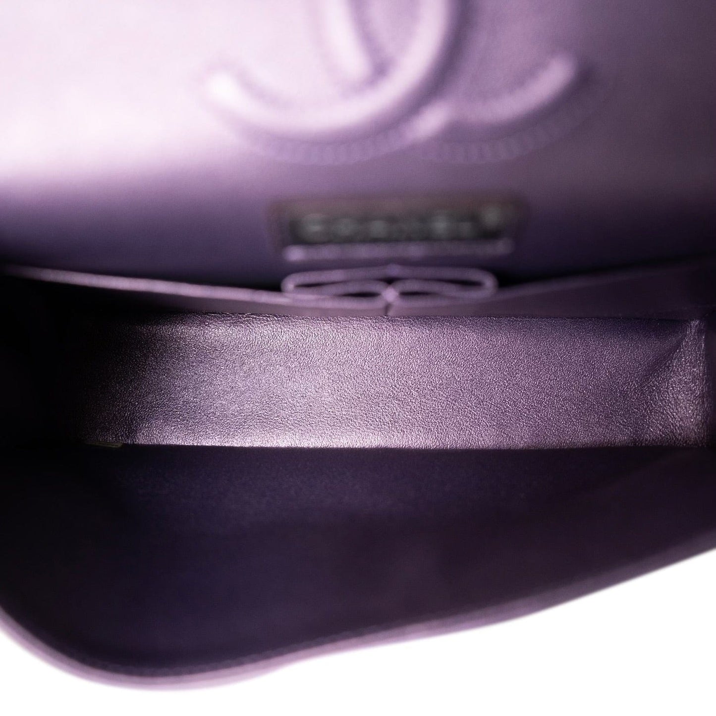 17S Purple Iridescent Lambskin Quilted Classic Flap Medium