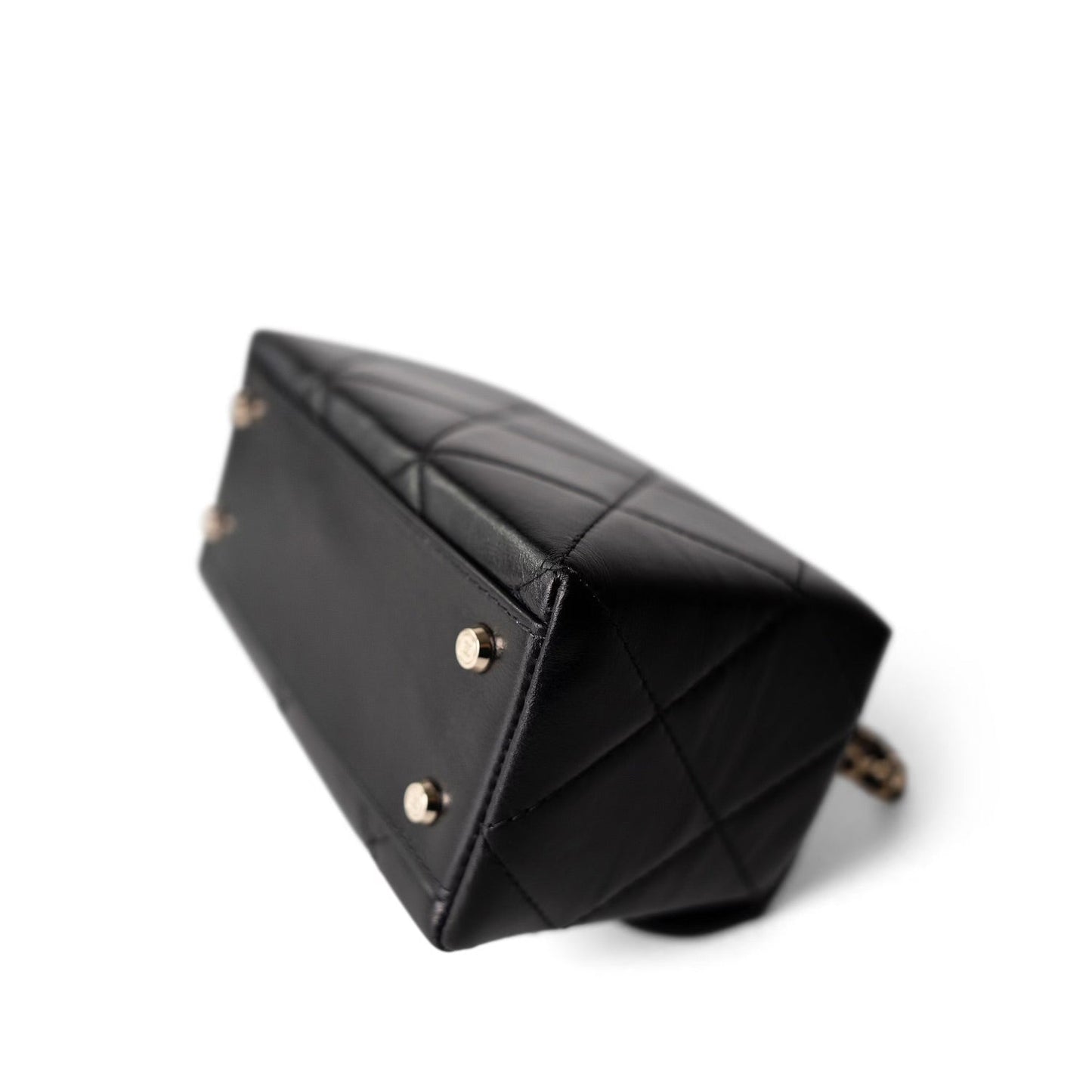 23k Black Shiny Mini Box Bag Vanity LGHW