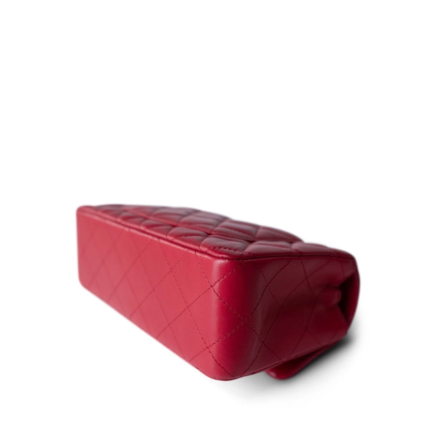 16C Red Lambskin Quilted Mini Rectangular Flap LGHW