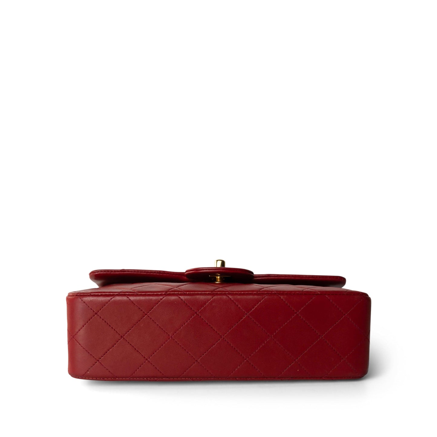 Vintage Red Lambskin Quilted Classic Flap Small Gold Hardware
