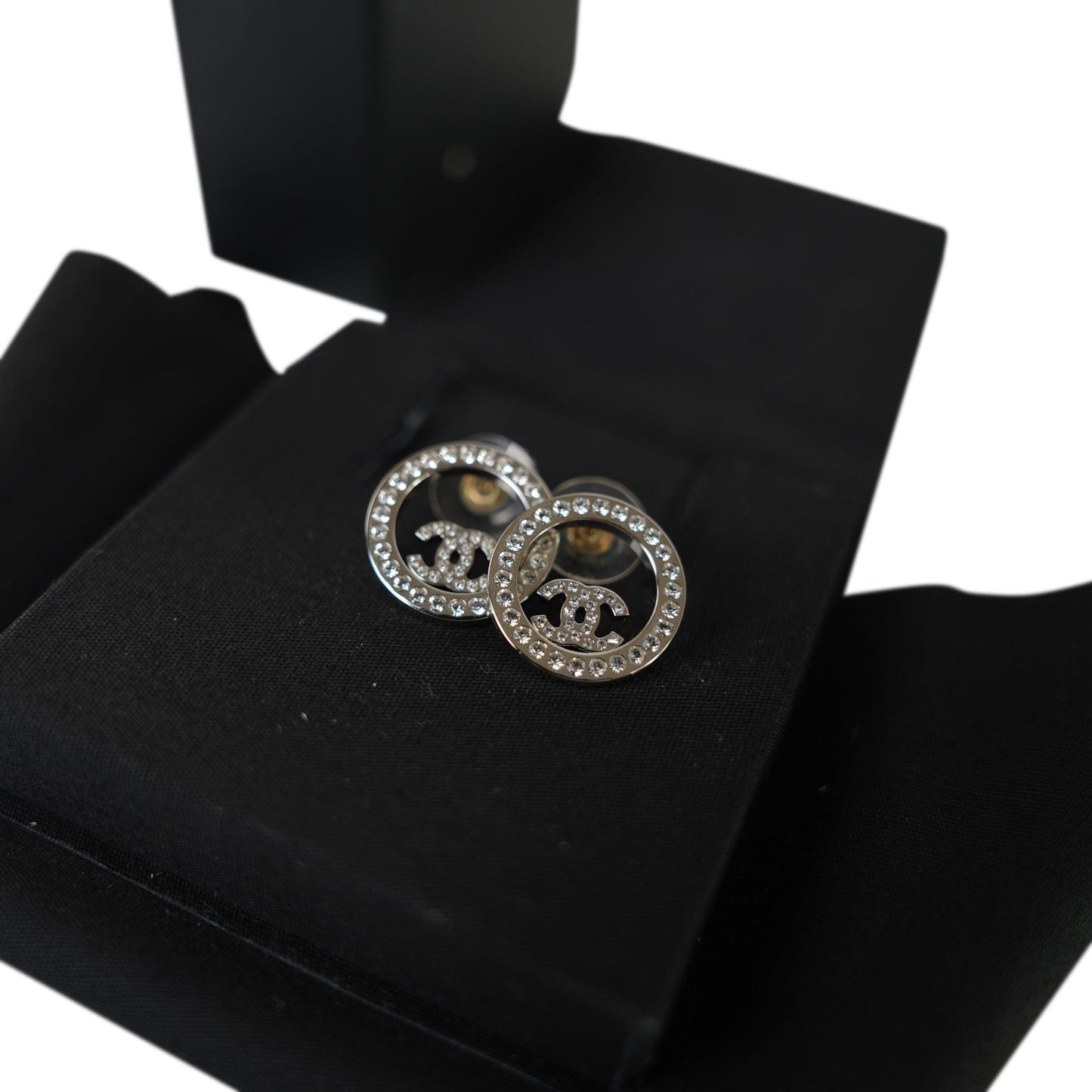 Chanel Crystal & Silver Earrings