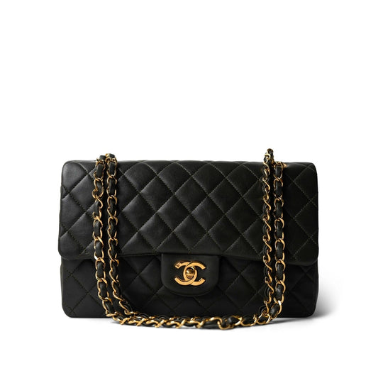 Vintage Green/Grey Lambskin Quilted Classic Flap Medium GHW