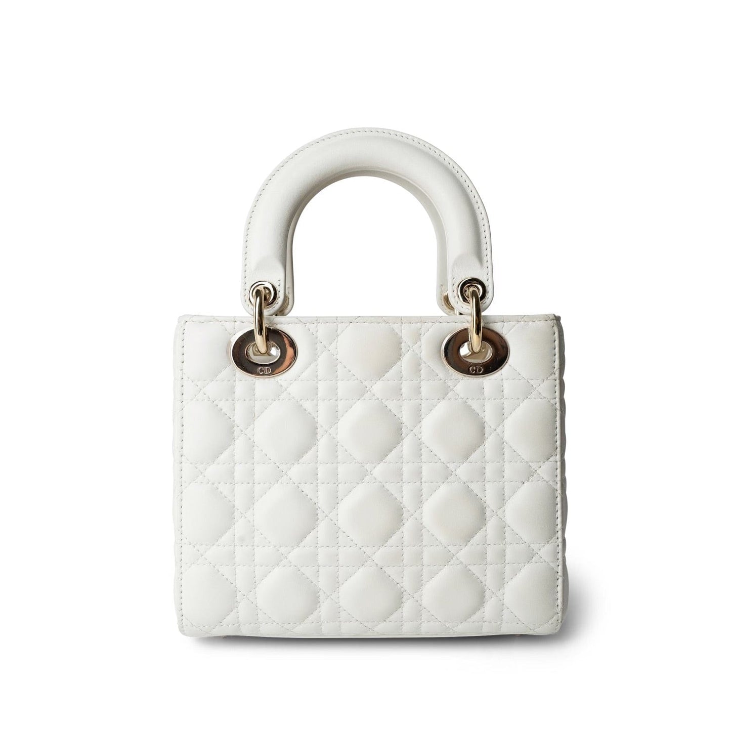 White Lambskin Cannage Lady Dior Small