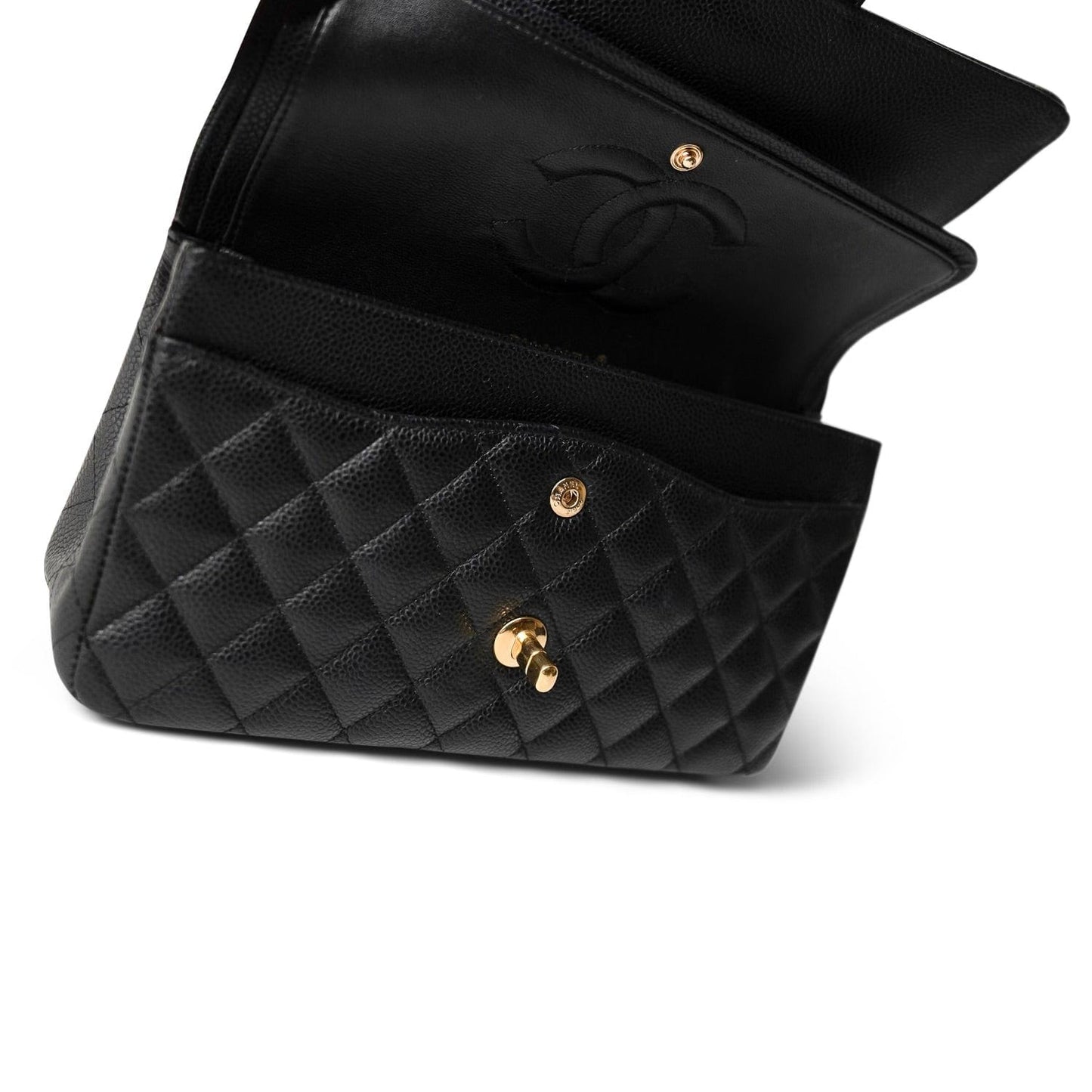 Black Caviar Quilted Classic Flap Medium 24k Gold Hardware