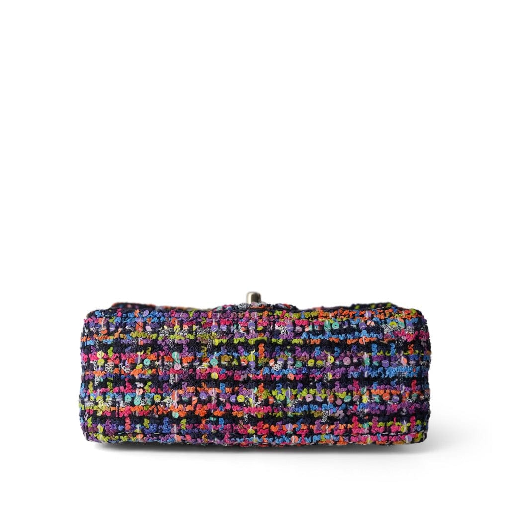 24S Multicolor Sequin Tweed Quilted Rectangular Mini Flap LGHW