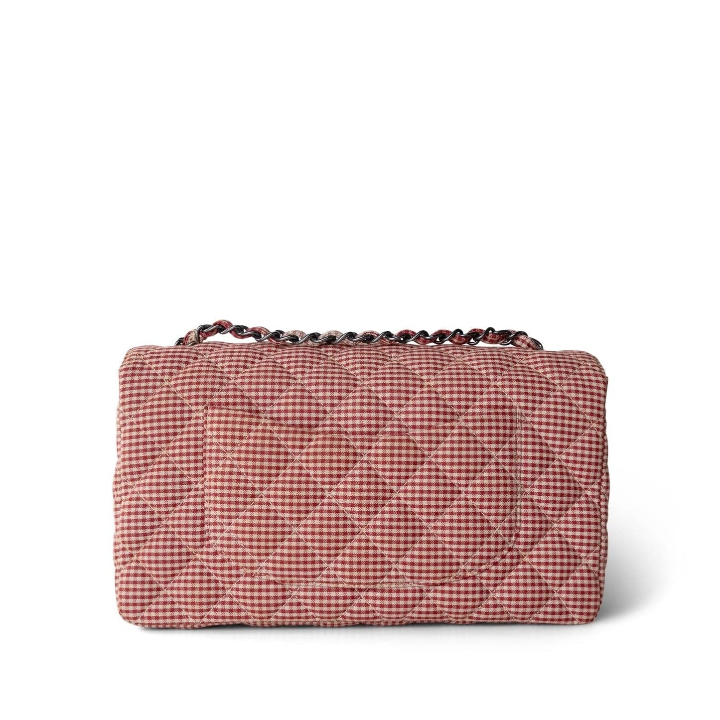 Vintage Gingham Red Medium Single Flap Bag