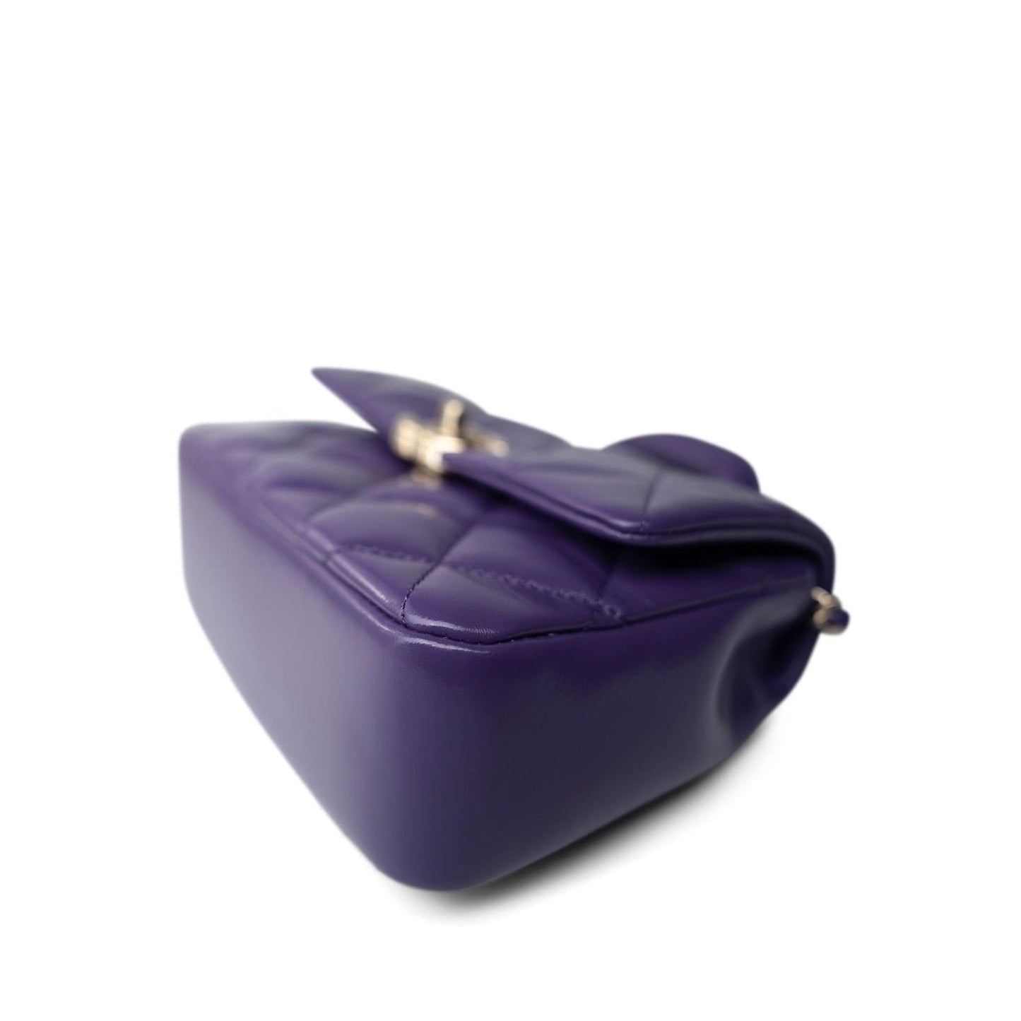24C Purple Shiny Lambskin Coco Trip Flap Bag LGHW