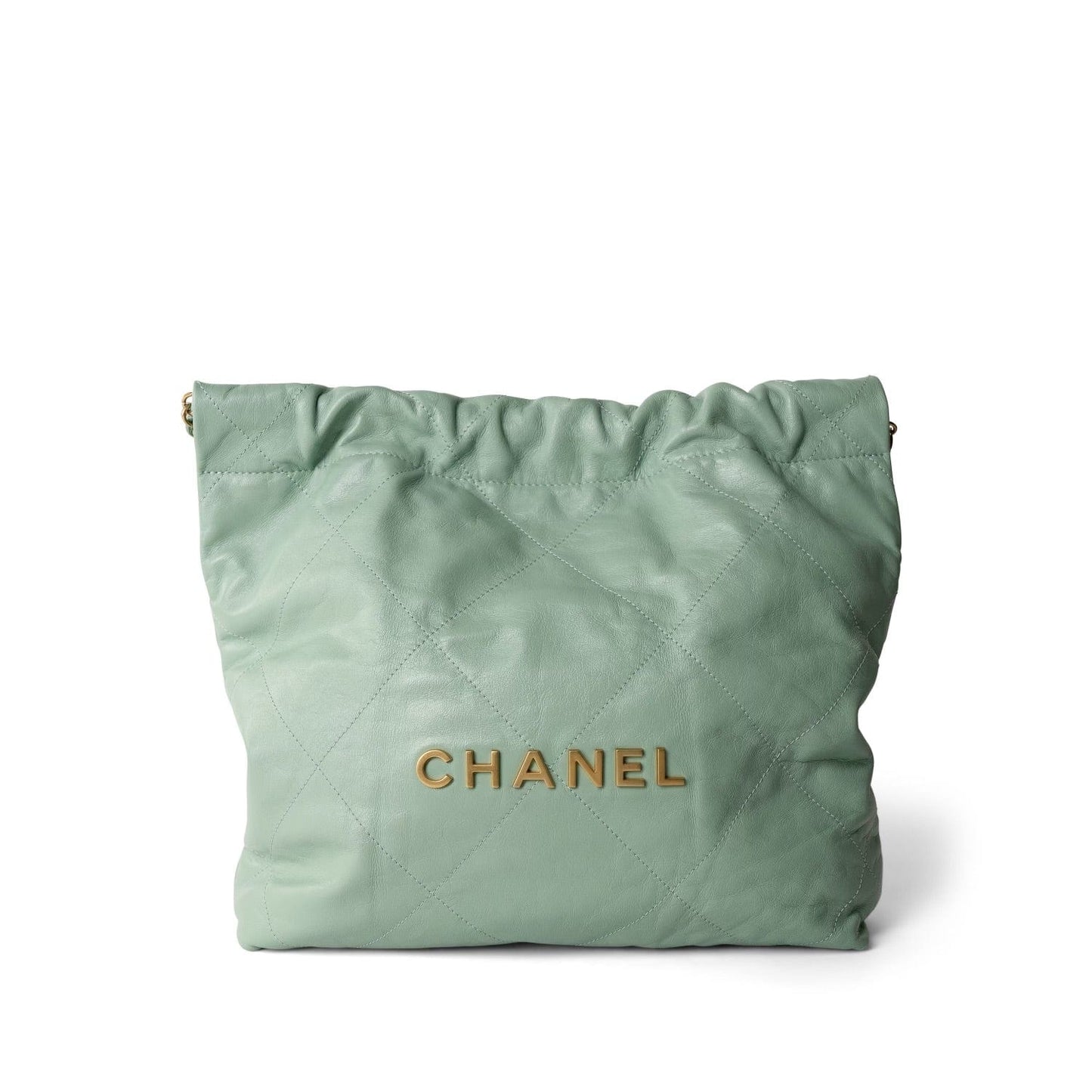 23P Light Green Calfskin Quilted 22 Hobo Bag Small