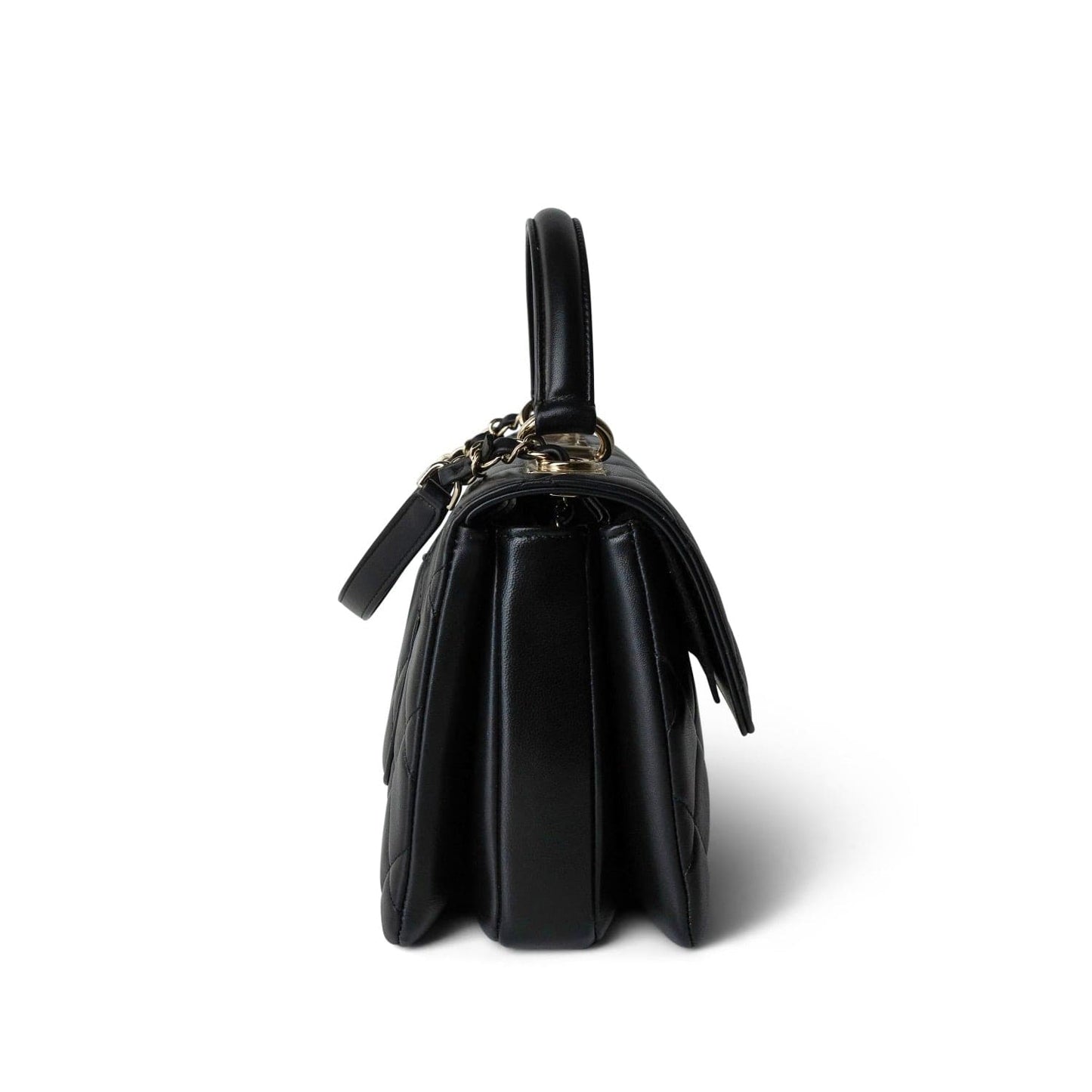 23B Black Trendy CC Lambskin Quilted Small Light Gold Hardware