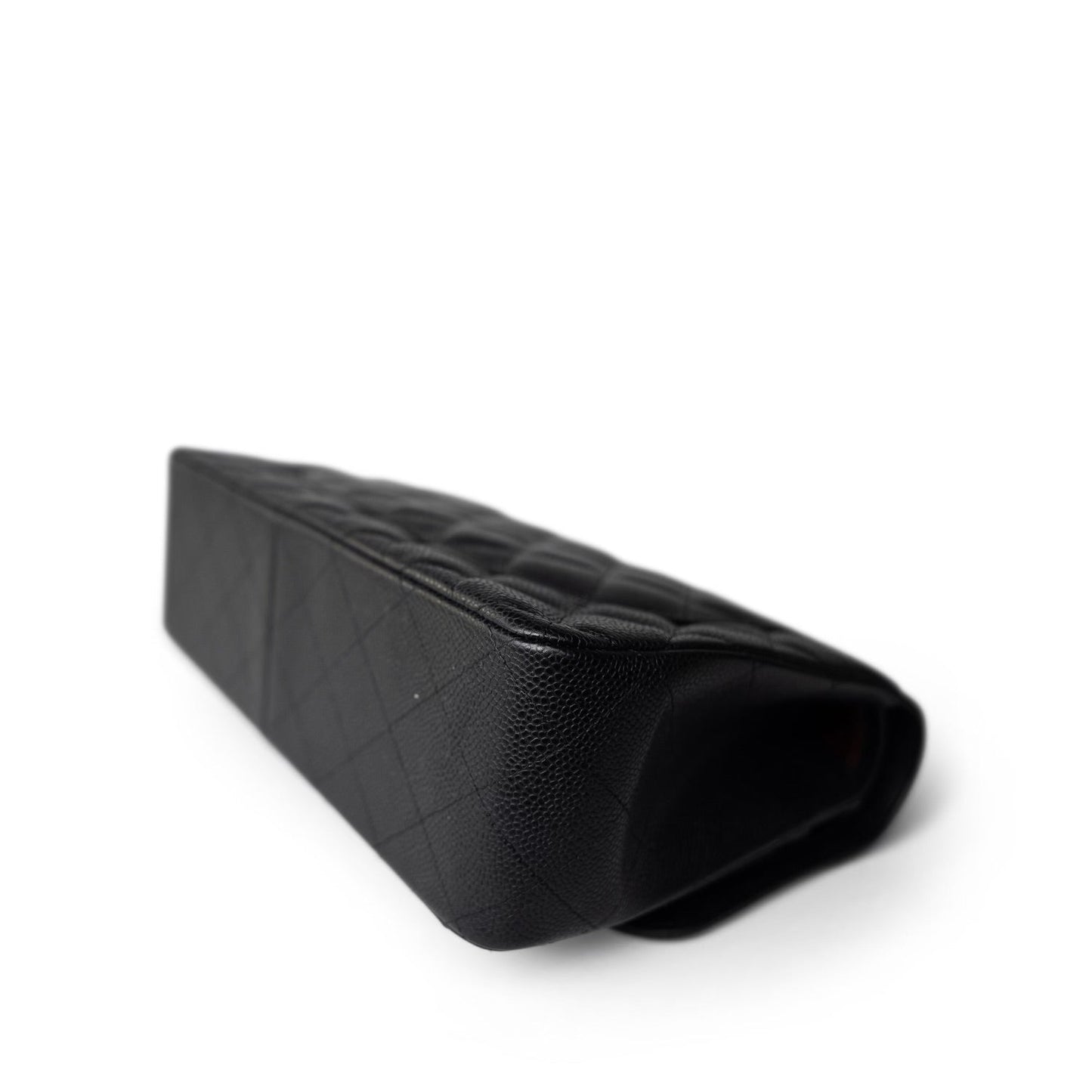 Black Caviar Quilted Jumbo Classic Flap Gold Hardware