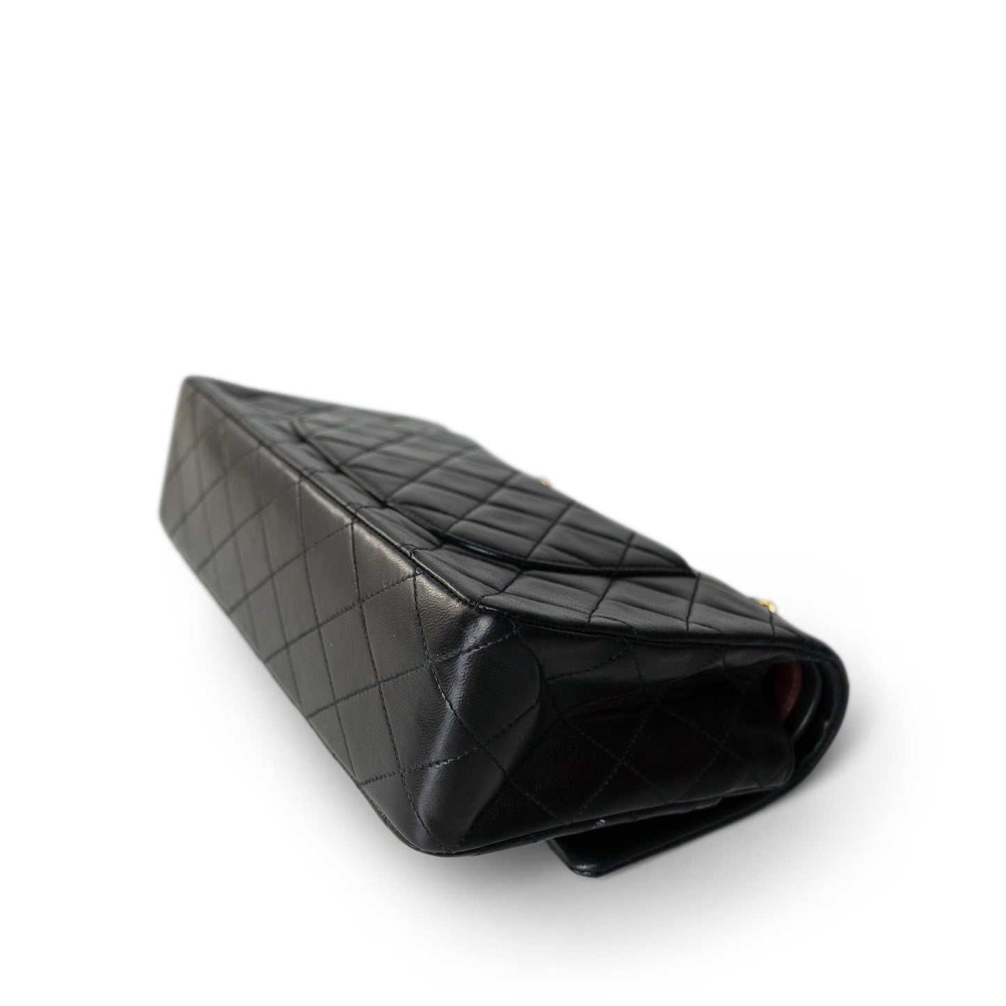 Vintage Black Lambskin Quilted Medium Classic Flap GHW