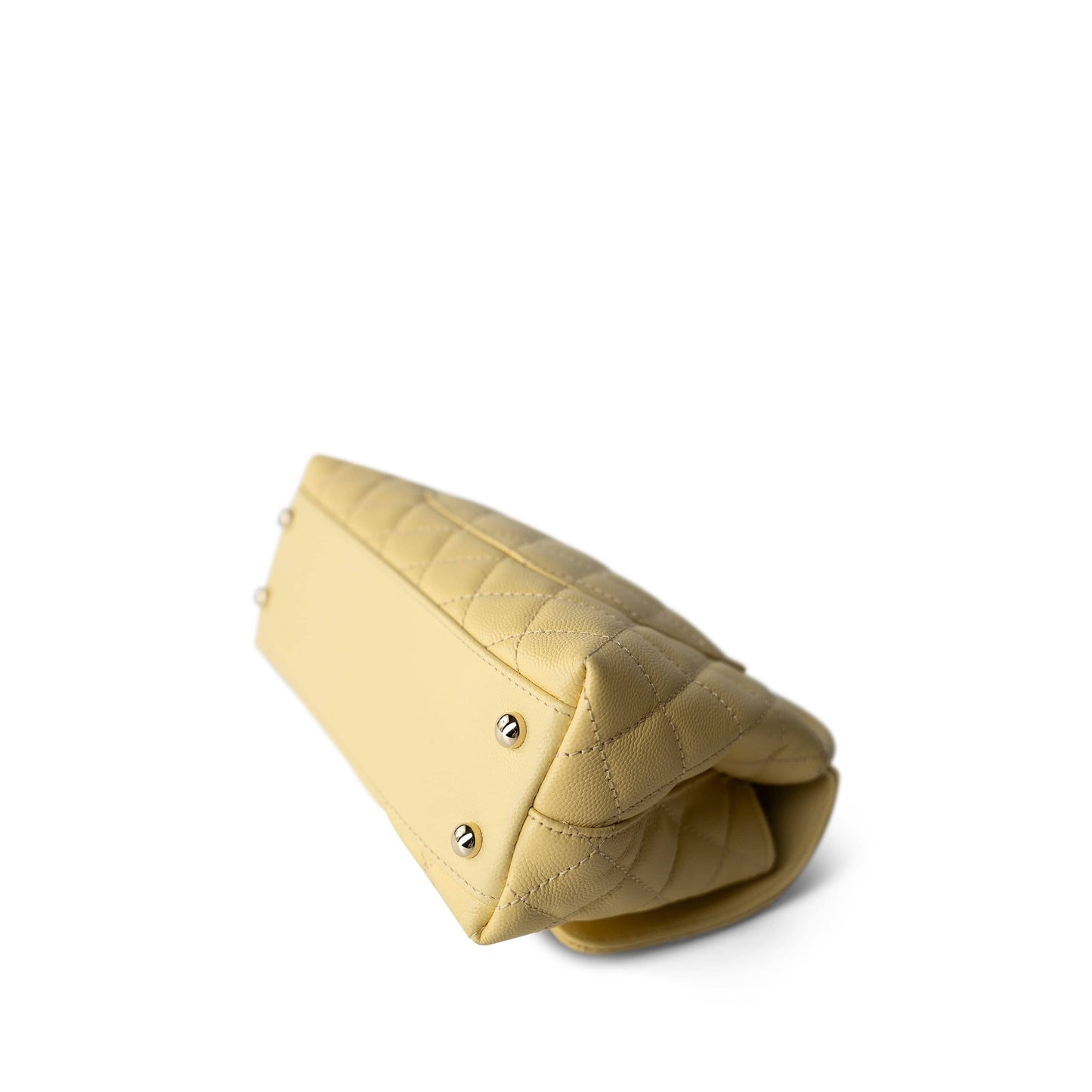 22P Light Yellow Caviar Quilted Coco Handle Small (Old Mini) Light Gold Hardware