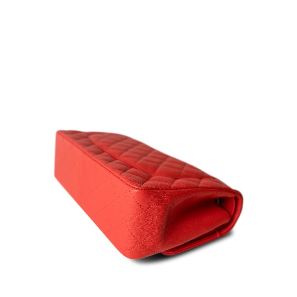 19C Red Caviar Quilted Classic Flap Jumbo LGHW