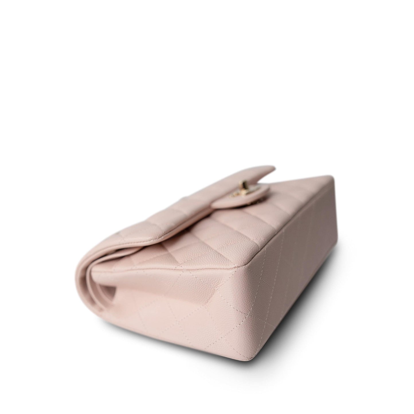 21C Light Pink Caviar Quilted Classic Flap Small LGHW