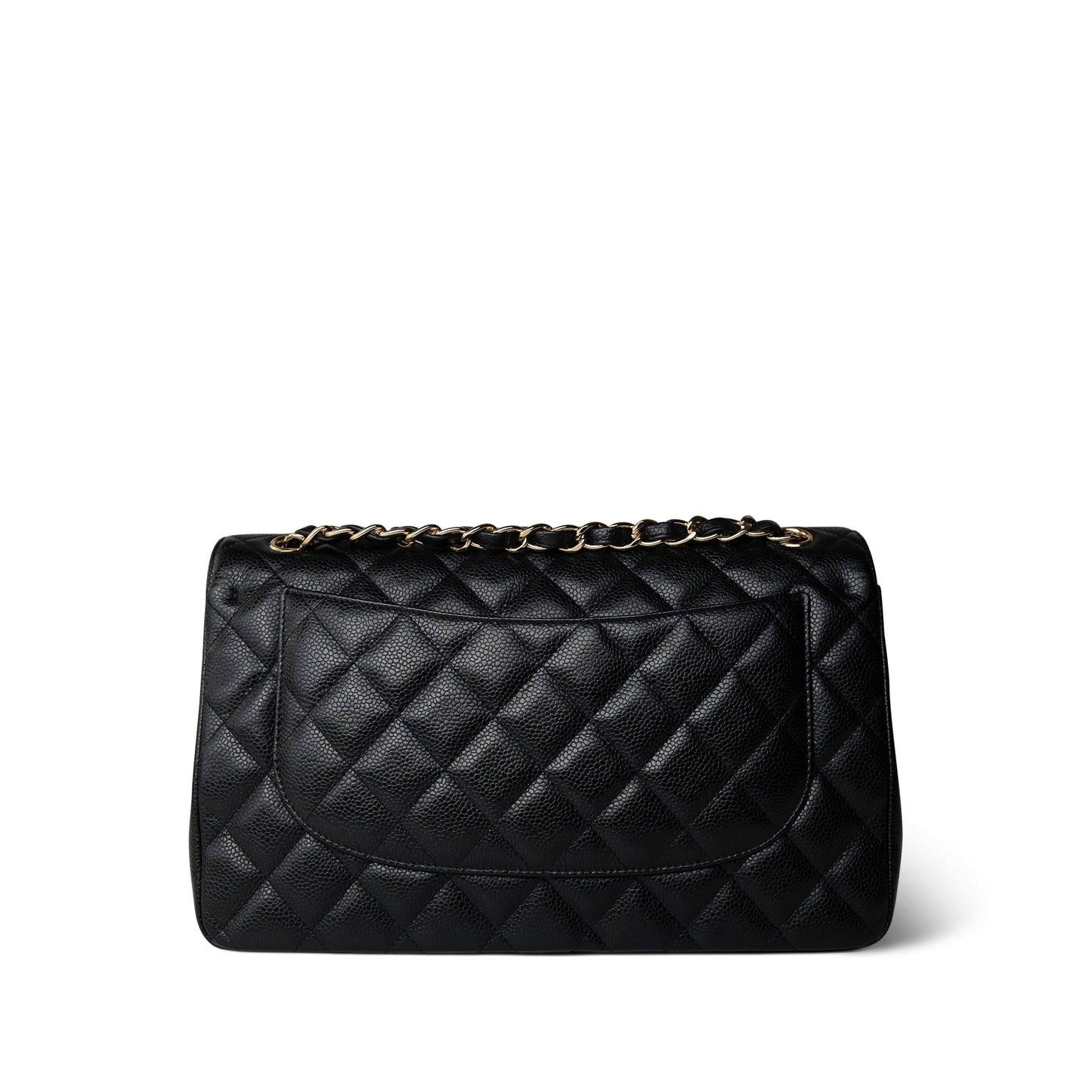 Black Jumbo Caviar Classic Flap GHW