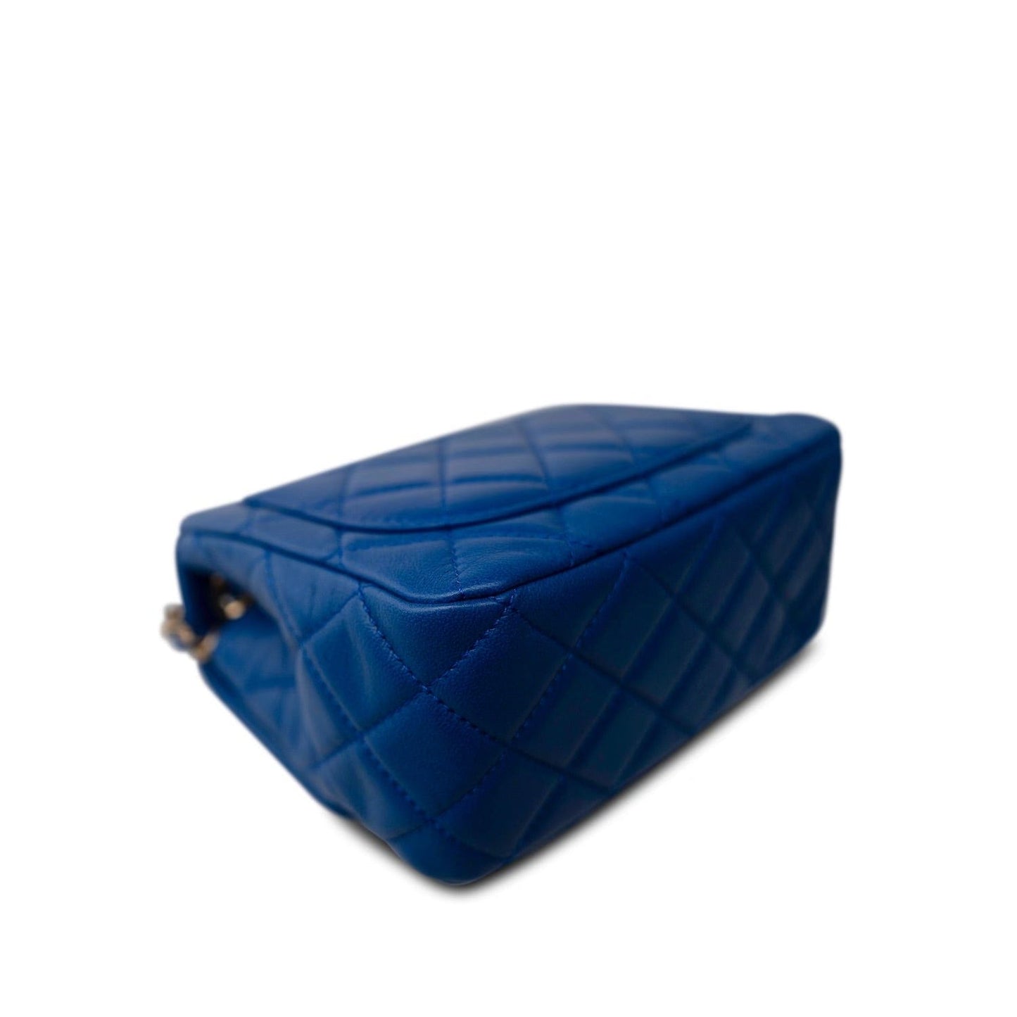 22B Blue Pearl Crush Mini Square Flap Aged Gold Hardware