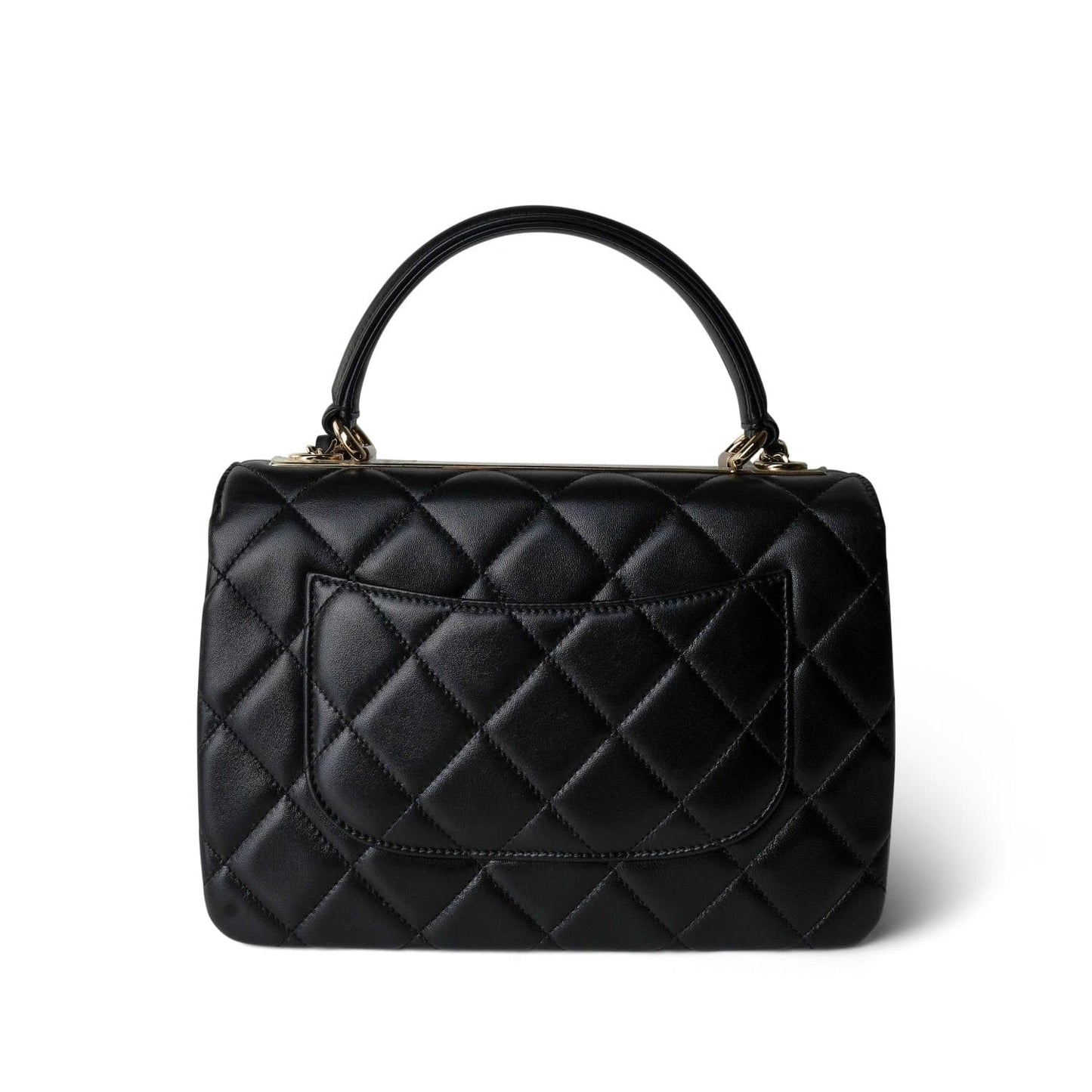 23B Black Trendy CC Lambskin Quilted Small Light Gold Hardware