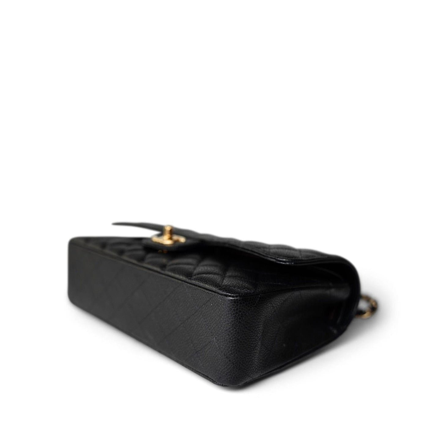 Black Caviar Quilted Classic Flap Medium Gold Hardware