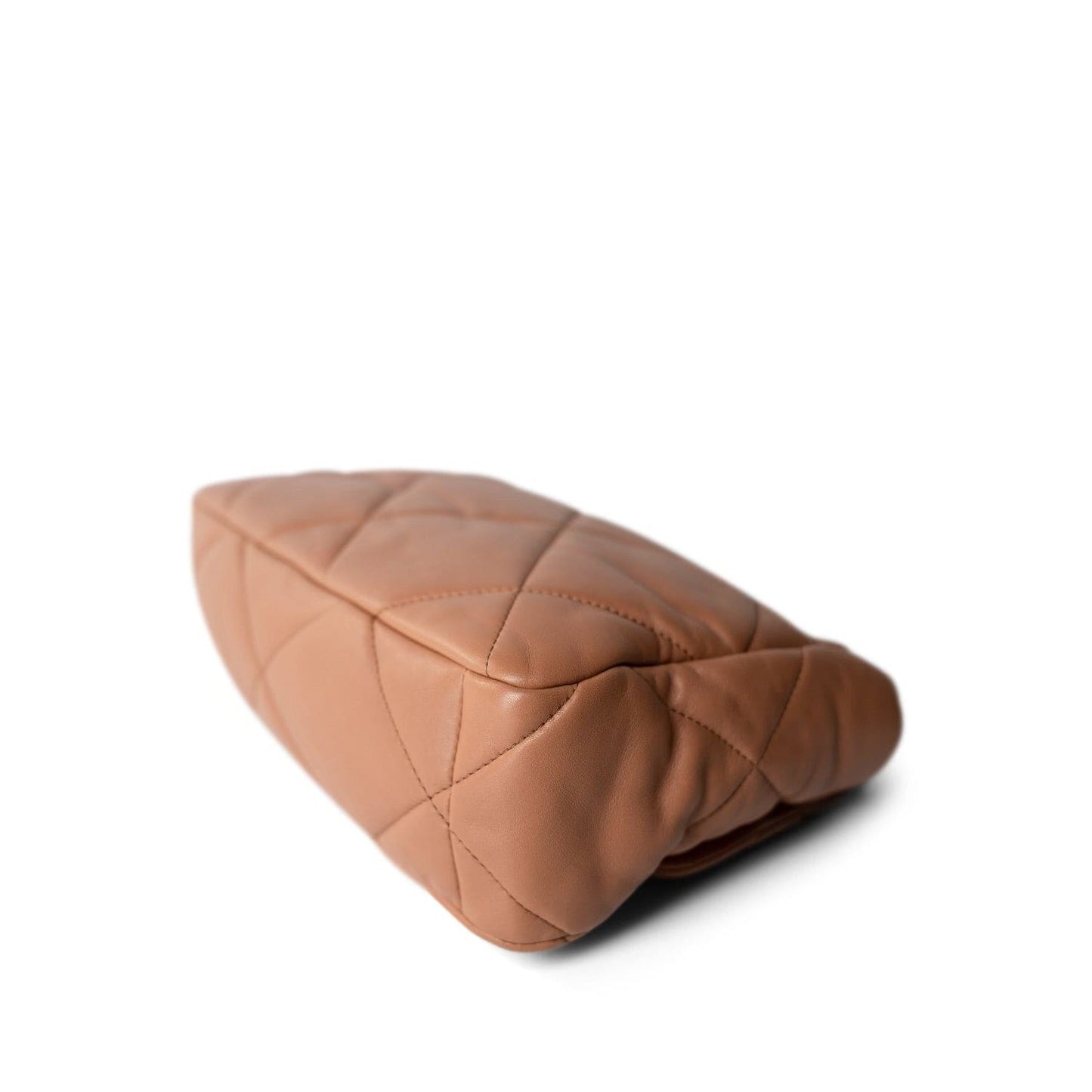 22S Caramel Quilted Large 19 Flap Mixed Hardware