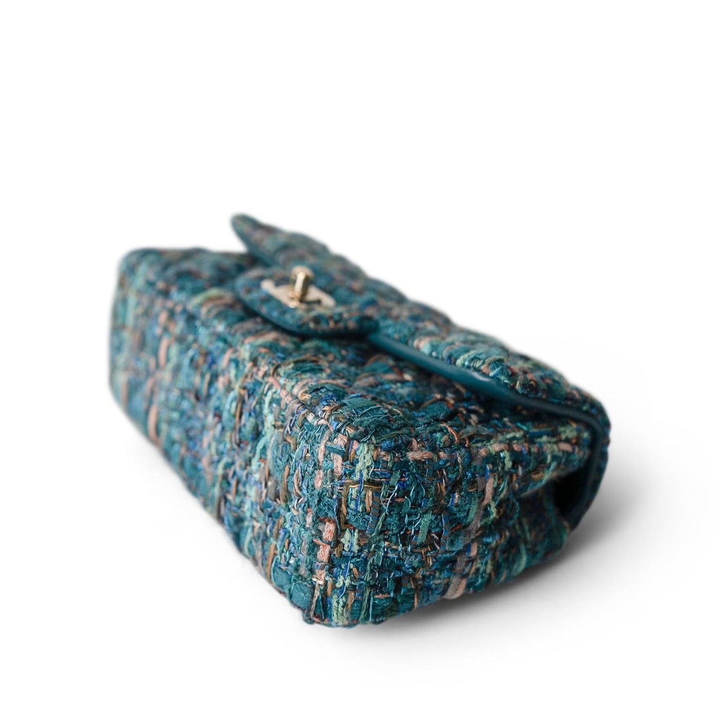 19A Ancient Egypt Turquoise Tweed Quilted Mini Rectangular Flap LGHW