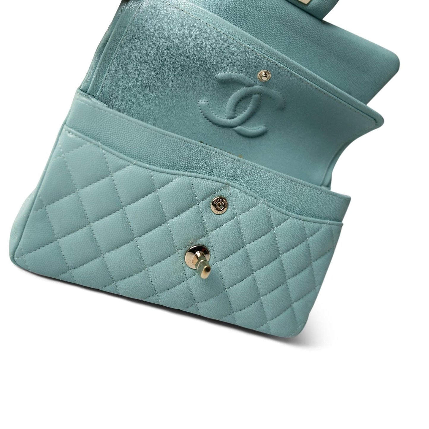 20C Tiffany Blue Small Classic Flap Light Gold Hardware