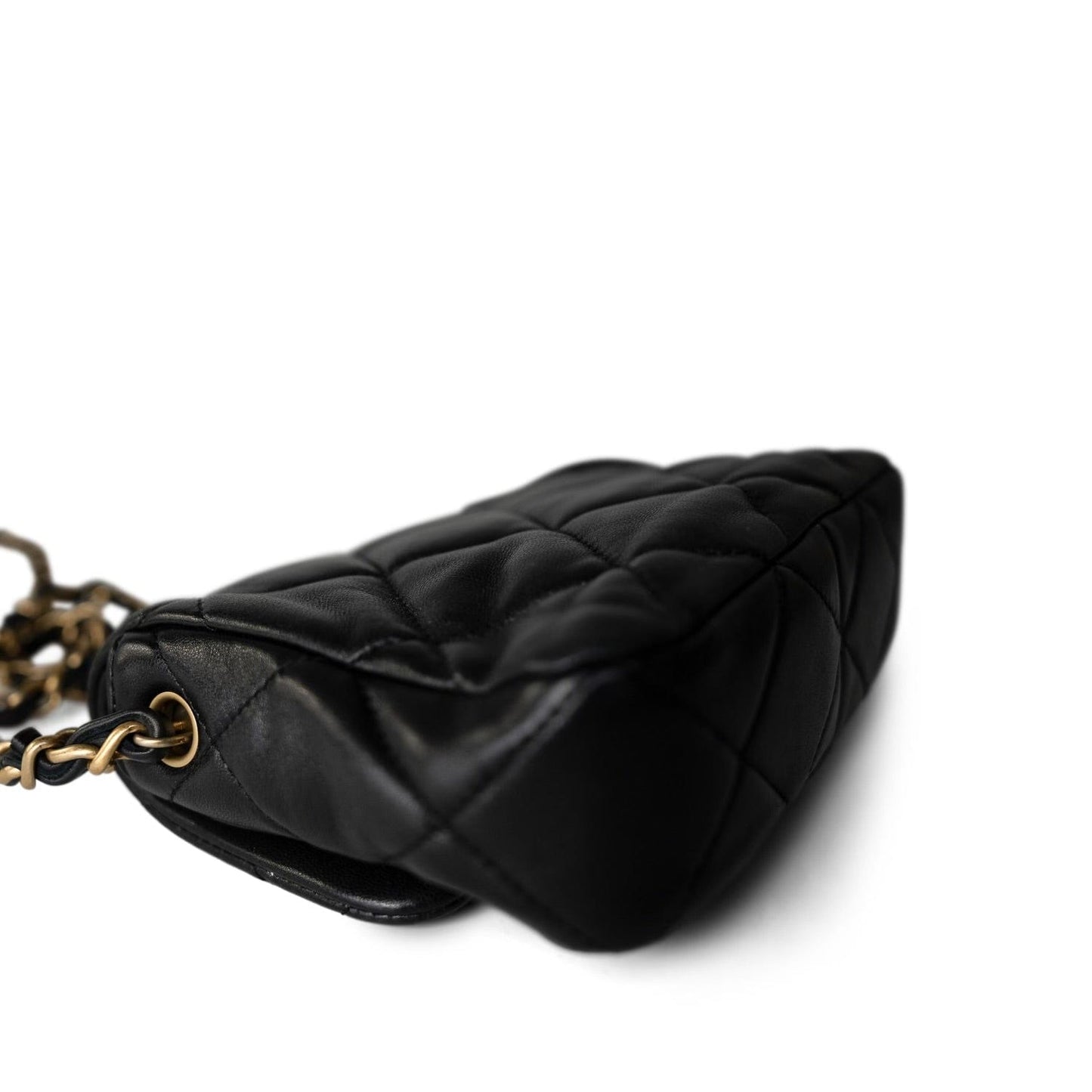 Black Lambskin Quilted Coco Love Flap Bag