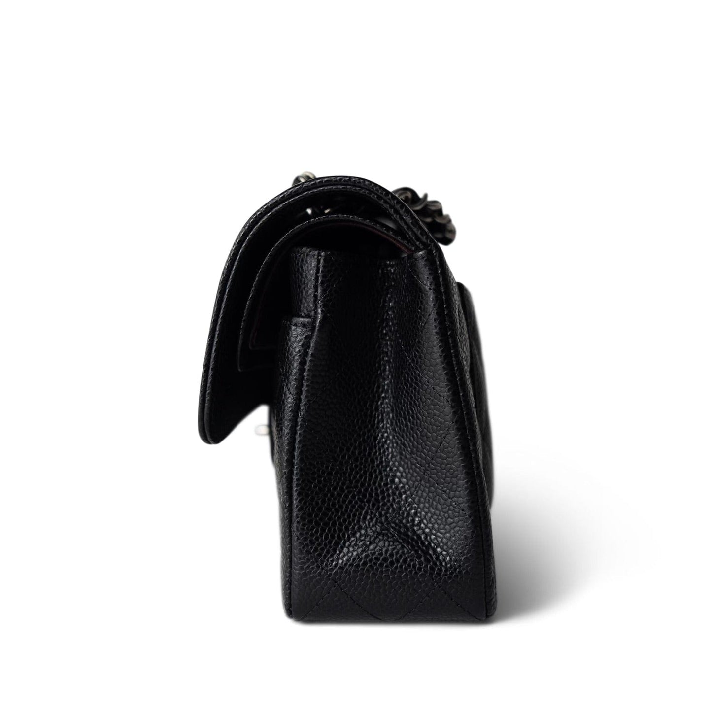 Black Caviar Quilted Classic Flap Small SHW
