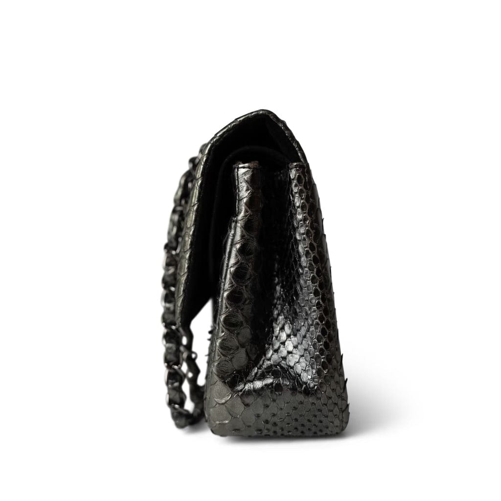Medium Python Metallic Classic Double Flap