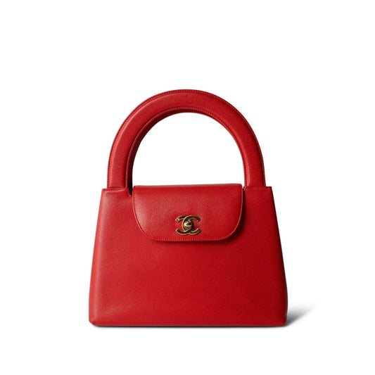 Vintage Red Kelly Top Handle Gold Hardware