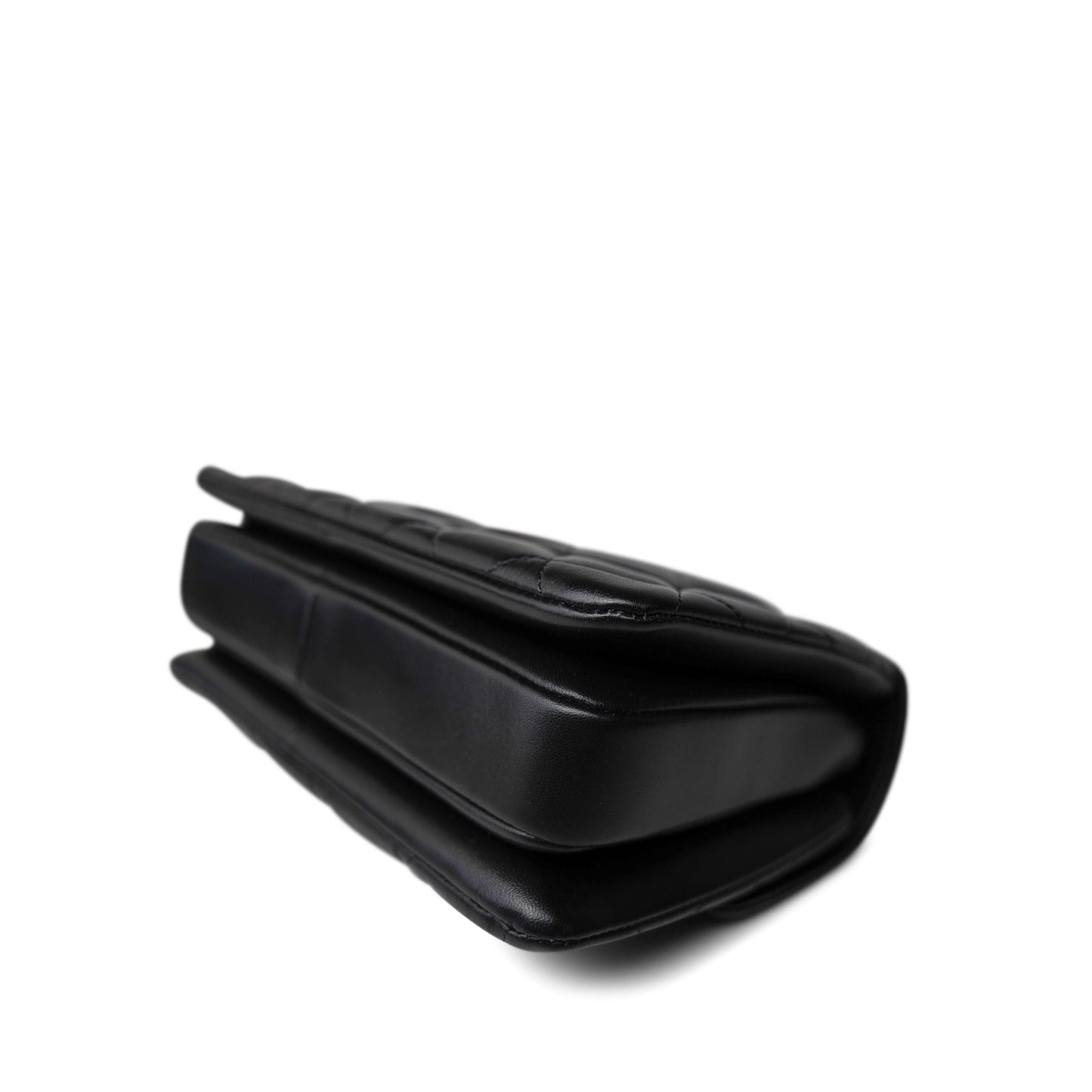 Black Lambskin Quilted Small Trendy CC LGHW