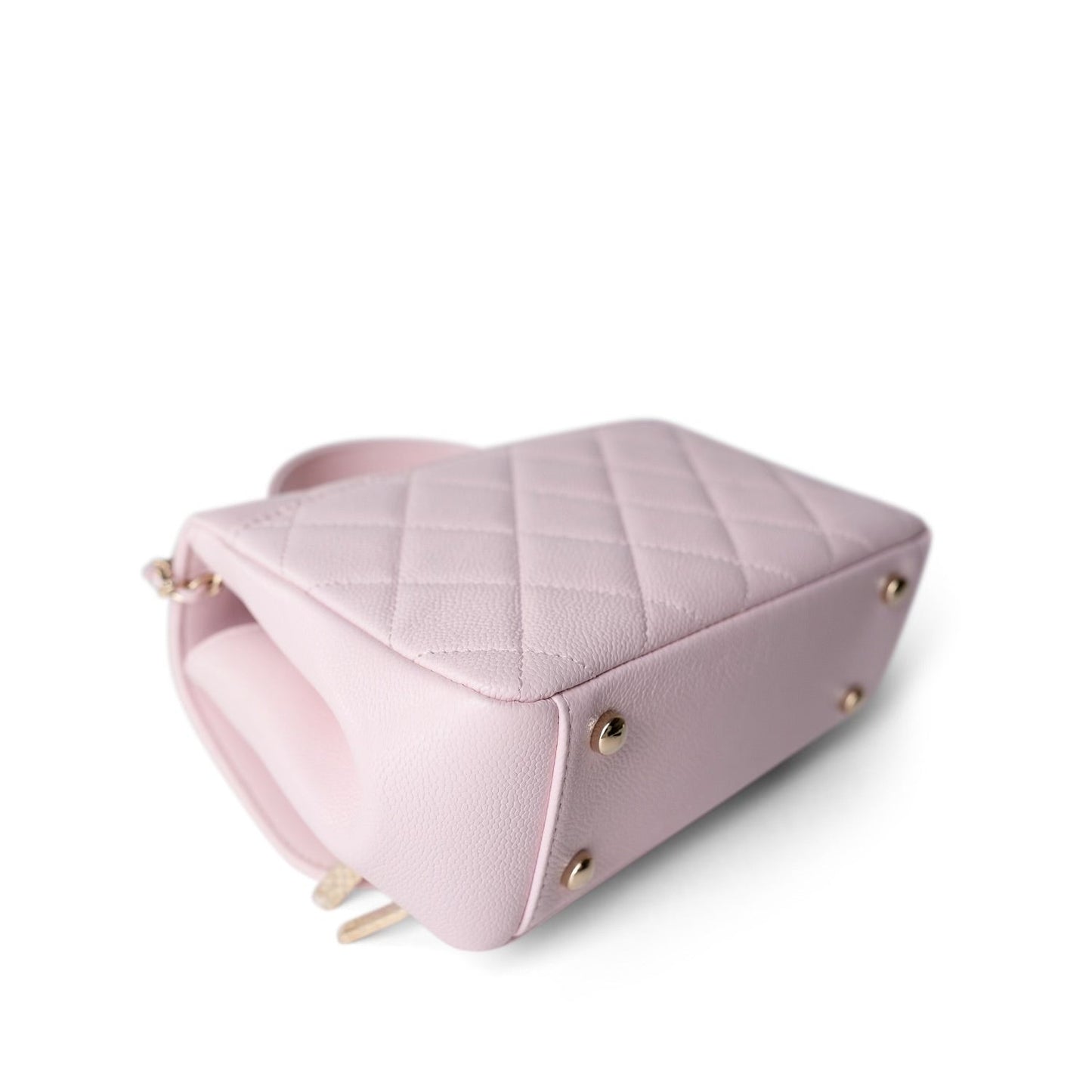 22P Light Pink Caviar Quilted Business Affinity Small Flap Light Gold Hardware