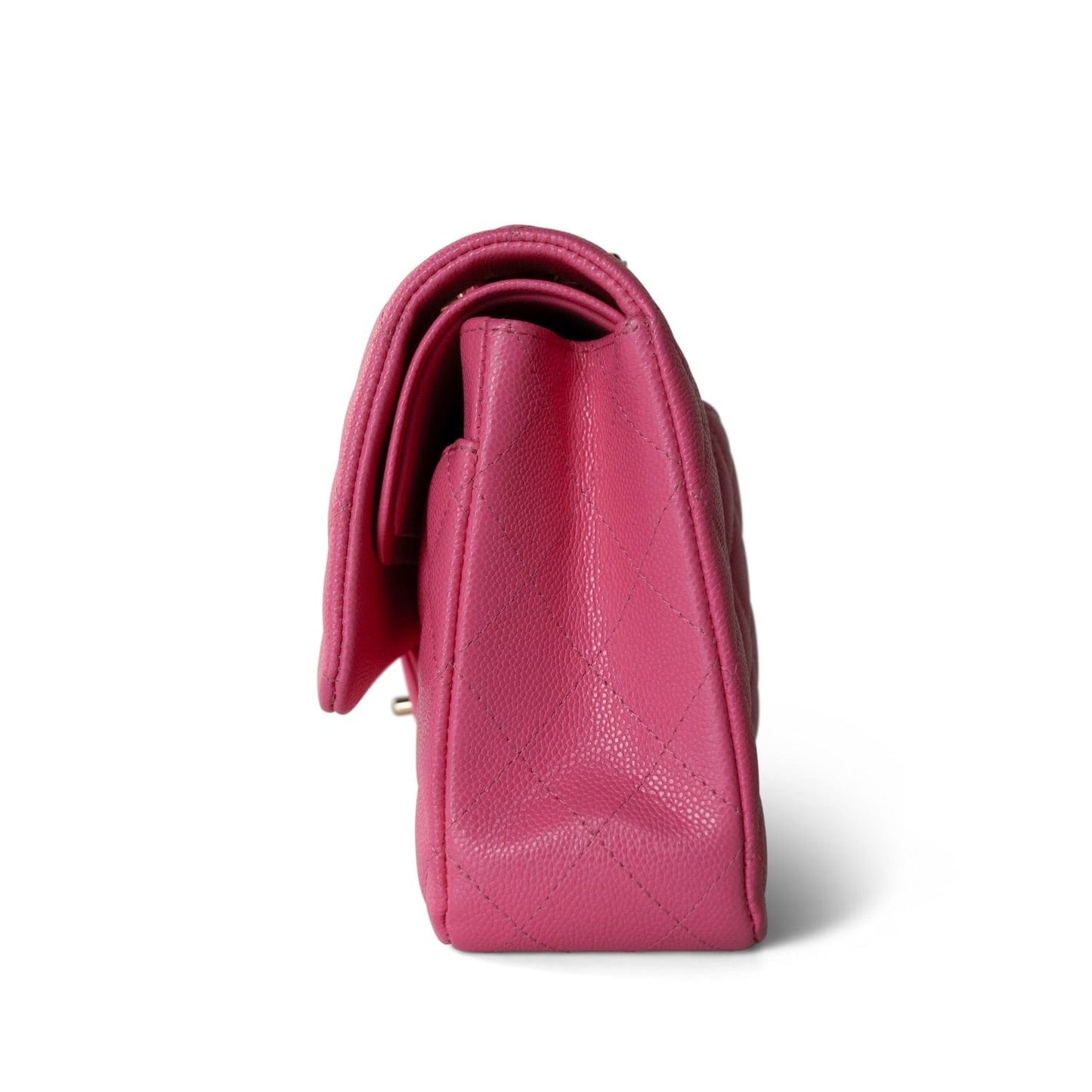 23S Pink Caviar Quilted Classic Flap Medium Light Gold Hardware