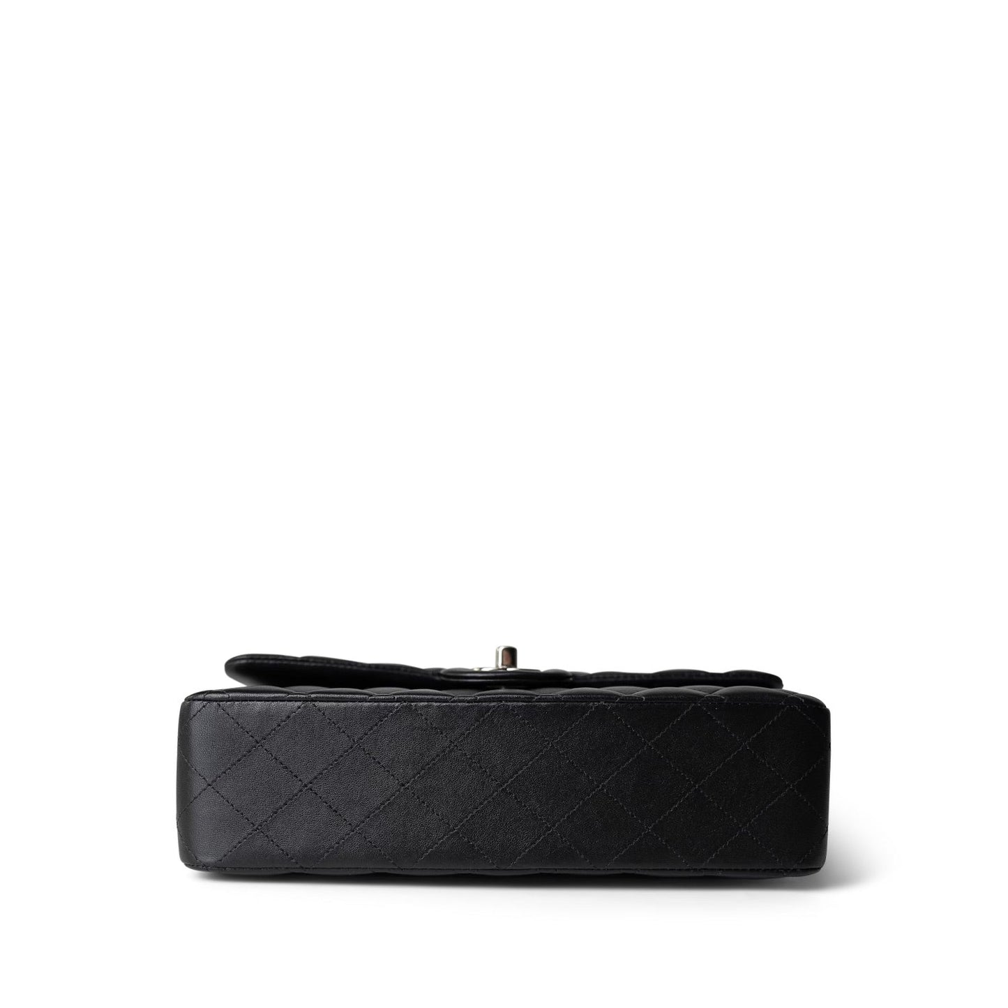 Black Lambskin Quilted Classic Flap Medium Silver Hardware